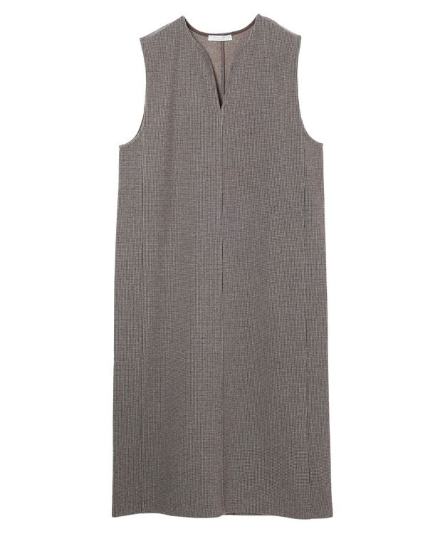 Green Parks 柄圧縮ポンチキーネックジャンスカ Brown