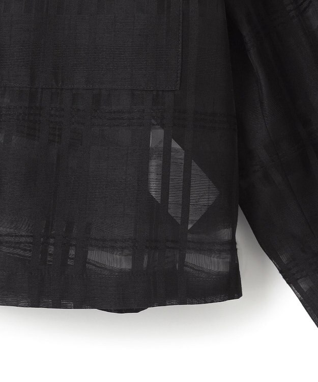 ICB 【洗える】シアードビーチェックブルゾン ブラック系チェック