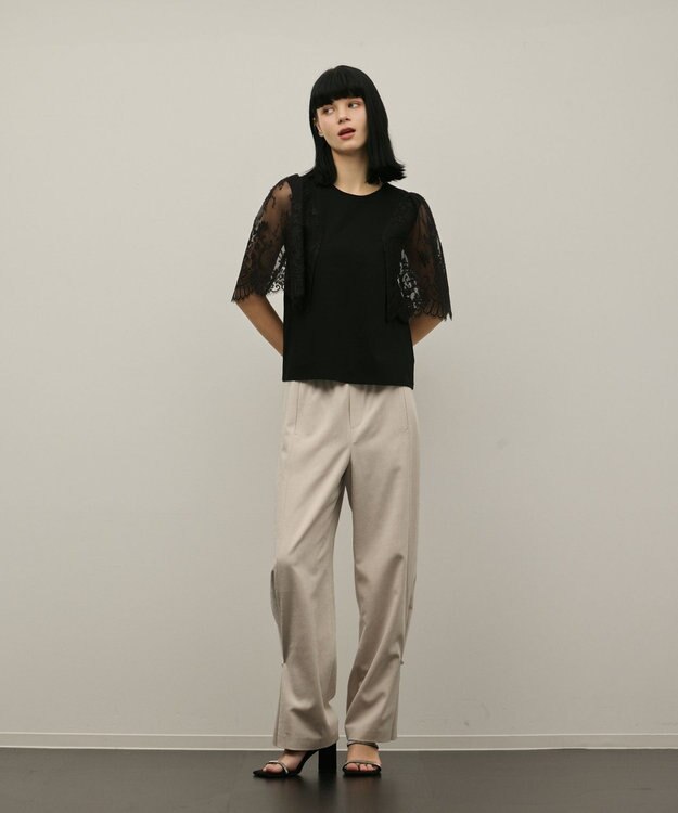 GRACE CONTINENTAL レースフレアカットトップ ブラック