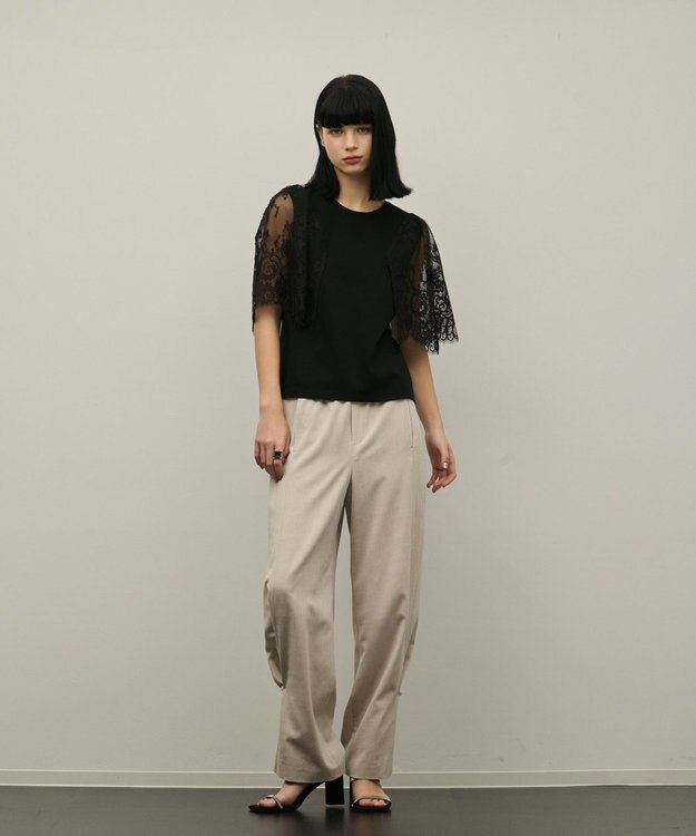 GRACE CONTINENTAL レースフレアカットトップ ブラック