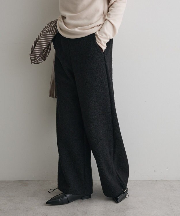 CRAFT STANDARD BOUTIQUE ブークレ風カットソーパンツ Black