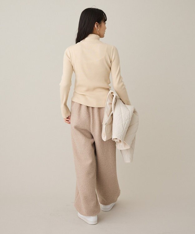 CRAFT STANDARD BOUTIQUE ブークレ風カットソーパンツ Beige