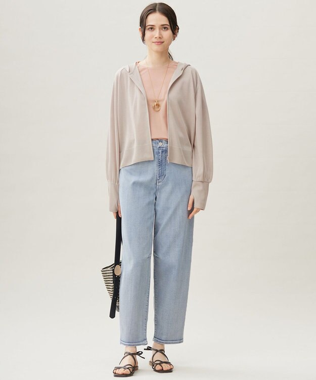 自由区 L 【接触冷感・UVケア・洗える】ファンクショナルジップアップ パーカー サンドベージュ