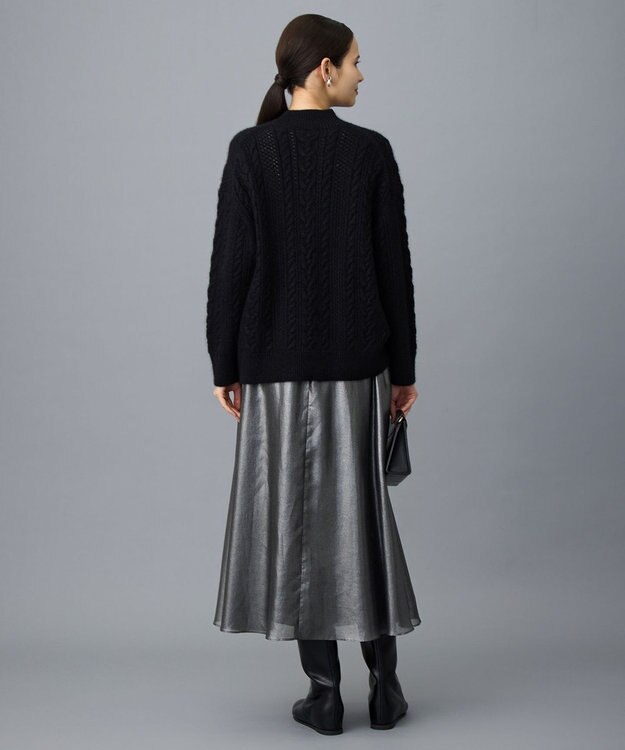 自由区 L 【カタログ掲載】シャイニーギャザー スカート ブラック