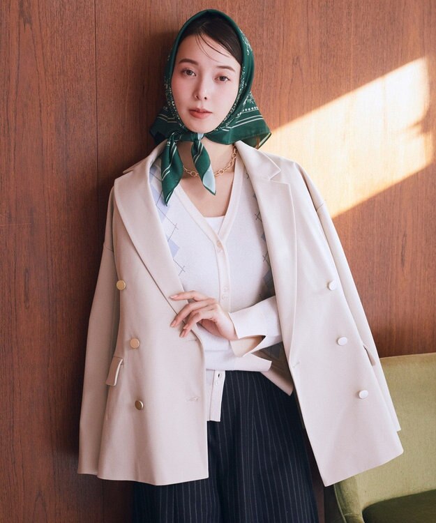 earth music&ecology ダブルジャケット Light Beige