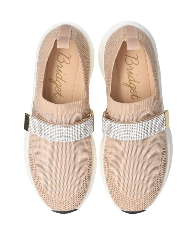 Bridget Birkin 【Bridget Birkin】ベルトストーンニットスニーカー ベージュ