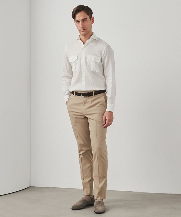 GOTAIRIKU 仕事で着られる綿パン【吸水速乾/ストレッチ/折り目加工】クールマックスコットンパンツ_ノータック（26年モデル） ベージュ系