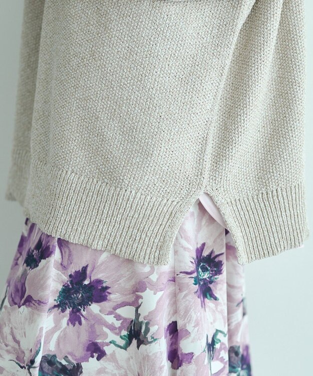 YECCA VECCA 2wayヘンリーネックルーズニット Beige