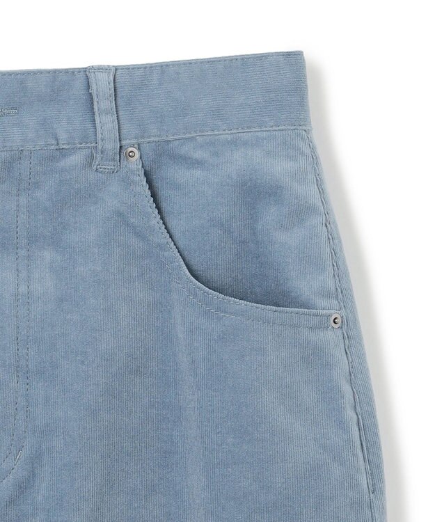 UNFILO ストレッチコーデュロイ Iラインスカート サックス