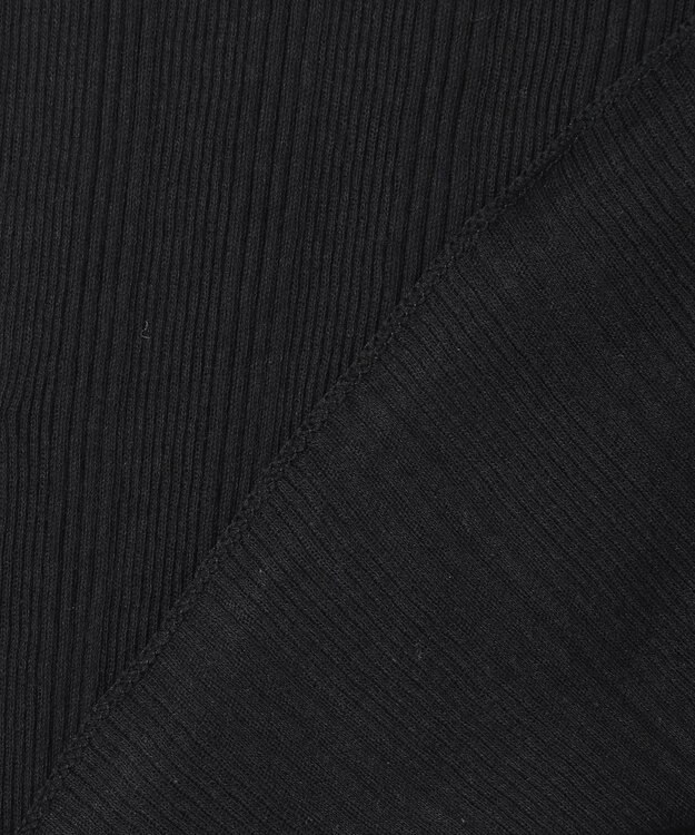 uncrave 【手洗い可】シアー ランダムリブ カットソー（uncrave STANDARD） ブラック