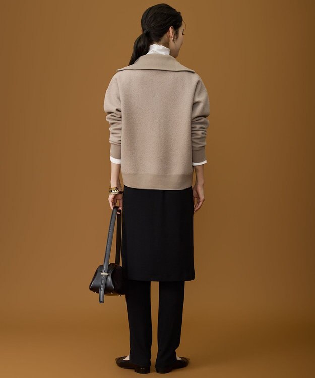 自由区 L 【SHIHOさん着用】ボイルドウールハーフジップ ニット モカ