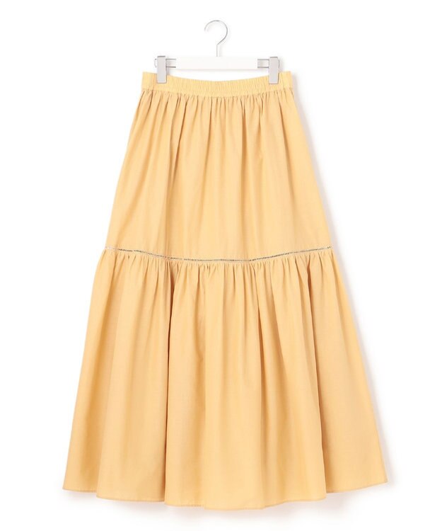 23区 【SLOW/洗える】コットンローン ティアード スカート イエロー系