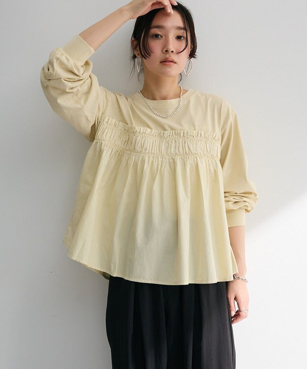 Green Parks ピグメントドッキングシャーリングプルオーバー Beige