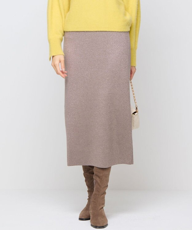 組曲 【Oggiコラボ】きらきらラメニットスカート モカブラウン系