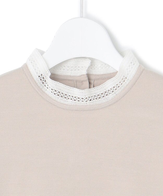 23区 【洗える】ヴィスコースストレッチ レースコンビ ニット ベージュ系