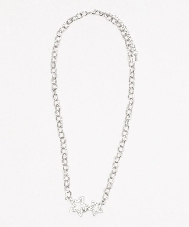 WEGO Lラインストーンダブルモチーフネックレス 柄2