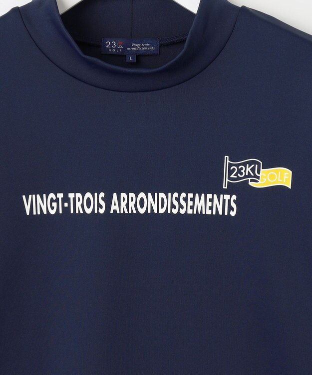 23区GOLF 【MEN/キングサイズ】フロントロゴ モックネックシャツ ネイビー系