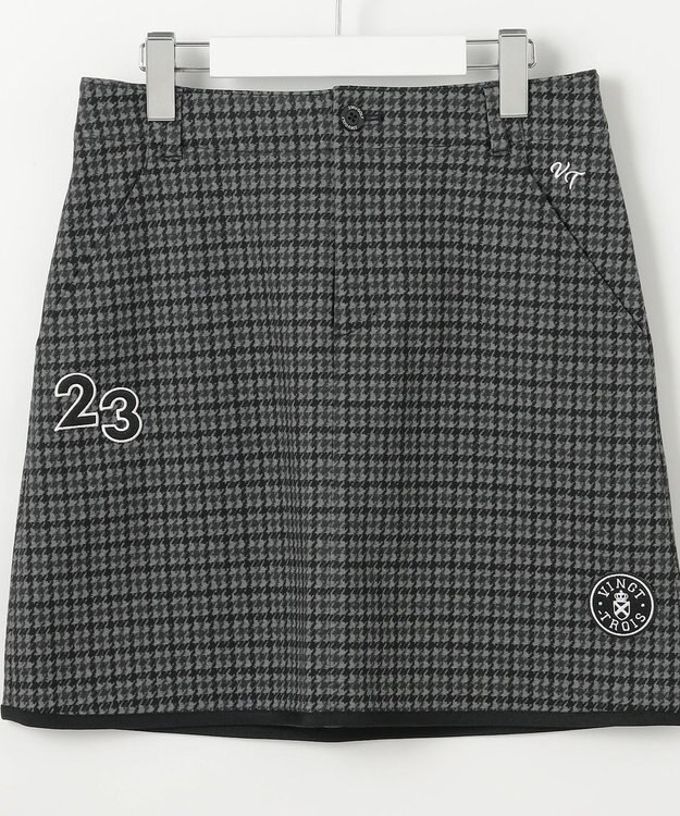 23区GOLF 【WOMEN】ガンクラブチェックプリントスカート ブラック系3