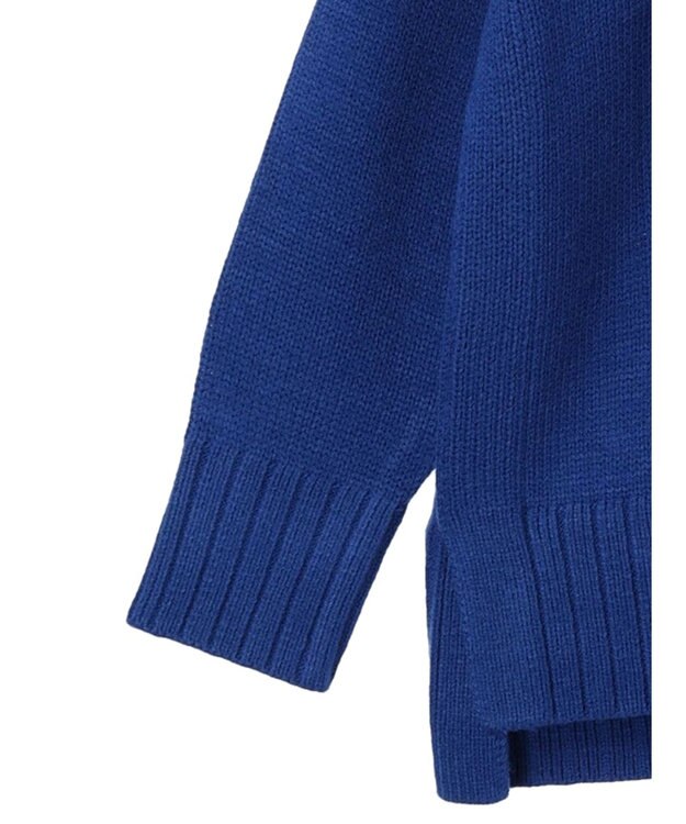 earth music&ecology ウォッシャブル脇スリットクルーネックプルオーバー Blue