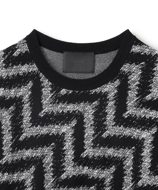 JOSEPH HOMME 【HIGH GRADE LINE】カスリシェブロンジャガード　クルーネックニット ブラック系5