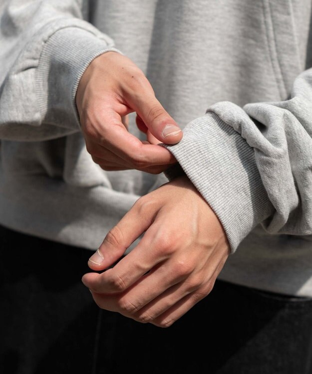 WEGO 【ユニセックス着用ITEM】バルーンクロップドプルパーカー 杢グレー