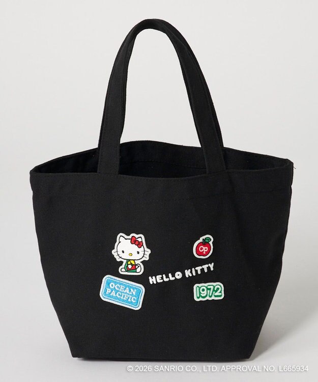 OP／FILA 【Ocean Pacific×ハローキティ】キャンバスミニトートバッグ ブラック