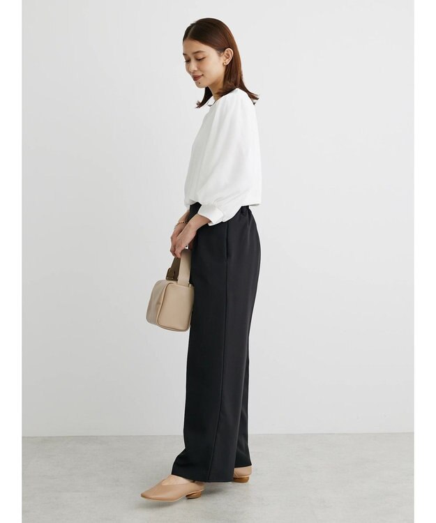 Green Parks 袖異素材使いリップルプルオーバー Off White