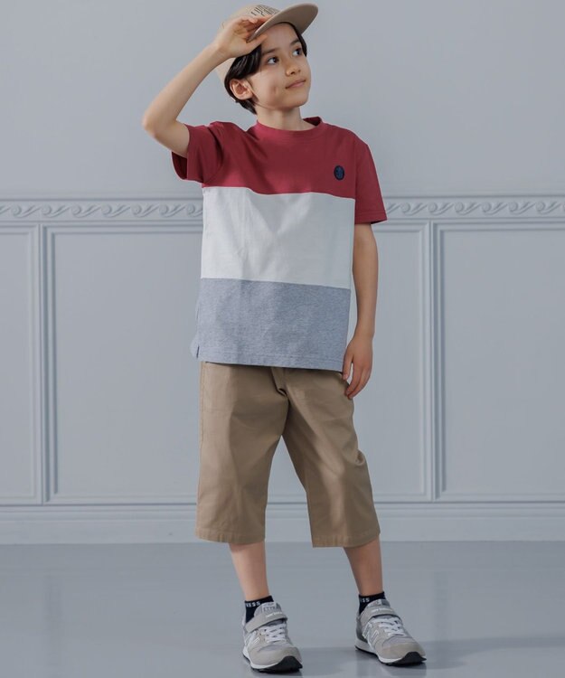 J.PRESS KIDS 【90-130㎝】トリコロール 半袖Ｔシャツ レッド