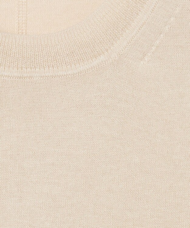 JOSEPH 【洗える】スーパーファインコットンシルク　ラウンドネックニット Quail