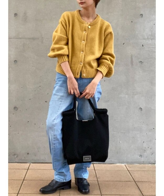 Green Parks クルーネックカーディガン Mustard