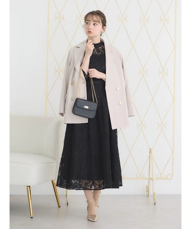 earth music&ecology 総レースワンピース Black