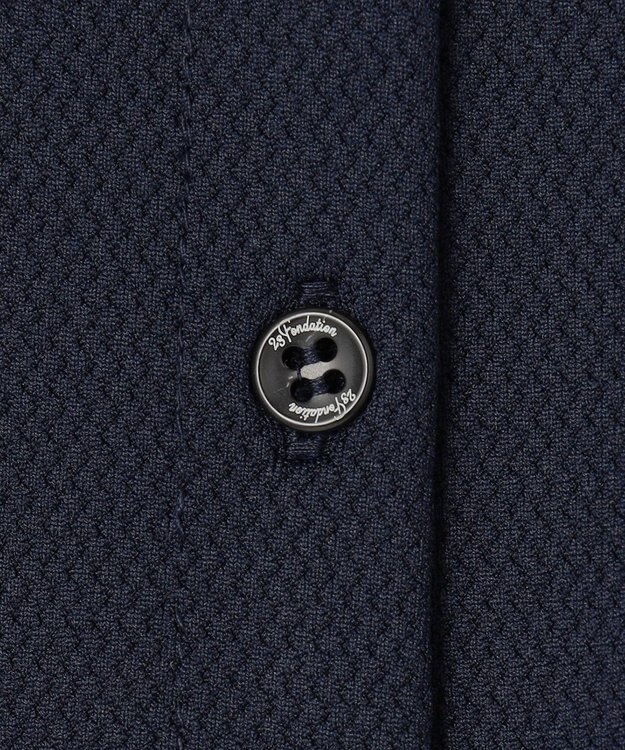 23区GOLF 【23Fondation/WOMEN】シアー袖 ニットポロ ネイビー系