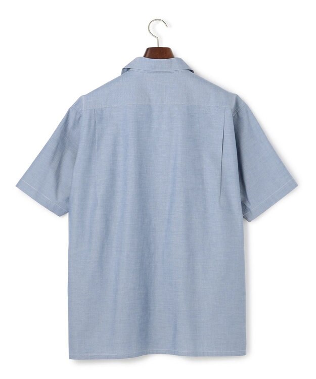 J.PRESS MEN 【AaronChang】【UNISEX】コットンダンガリー オープンカラーシャツ / Baggy-Fit ブルー系