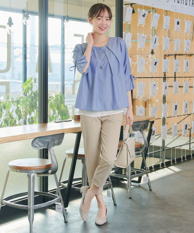 Tiaclasse L 日本製サーラドライ・テーパードパンツ ベージュ