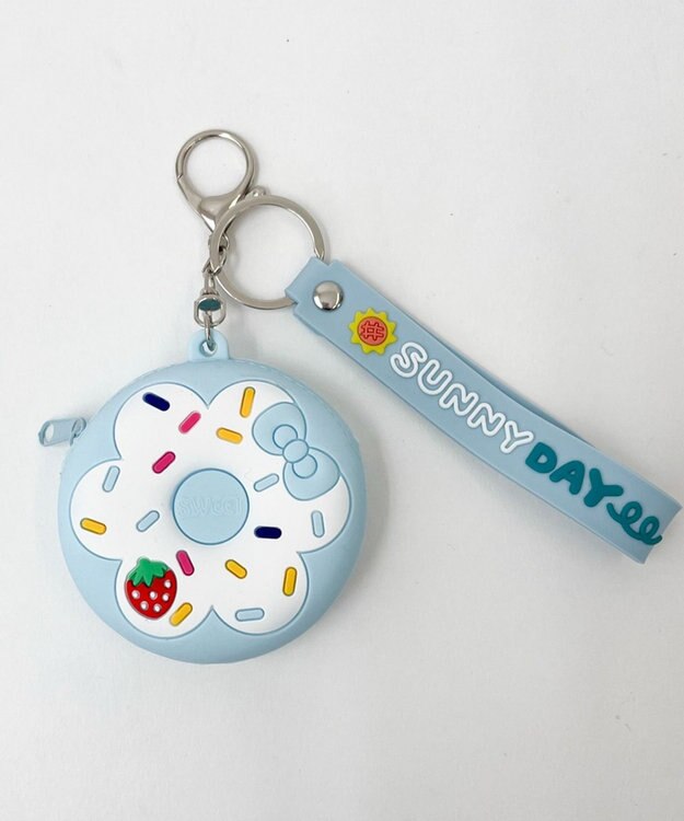 WEGO カラフルドーナツミニポーチ サックス