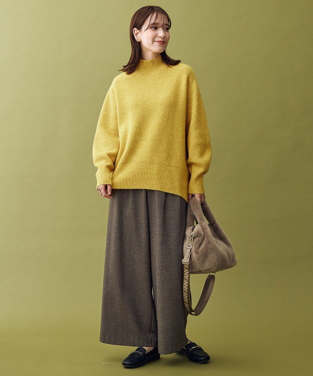 ANY L 【ウエストゴム】ライトツイードパンツ ブラウン