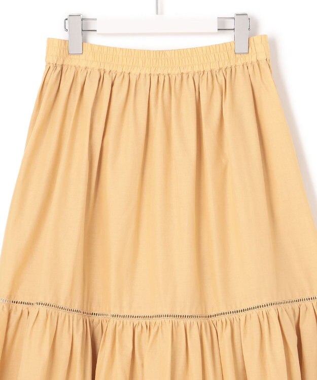 23区 【SLOW/洗える】コットンローン ティアード スカート イエロー系