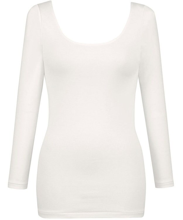 Wing あったかインナー オーガニックコットン混 やわらかくやさしい肌ざわり 【綿の贅沢オーガニック】 綿混 保温性 8分袖 長袖 秋 冬 EL4831ウイング／ワコール アイボリー