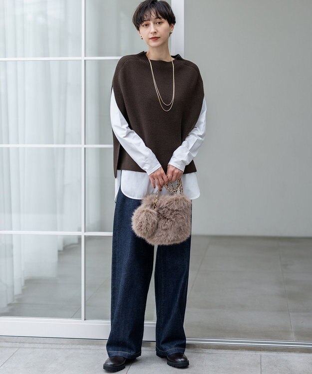 23区 L 【大好評素材/洗える】コットンベアジャージー ロング Tシャツ ホワイト系