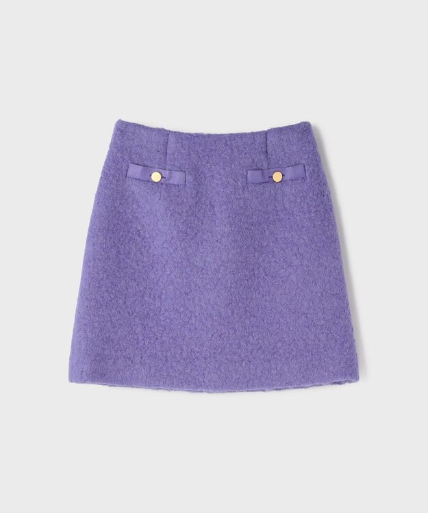 GRACE CONTINENTAL リングウールミニスカート パープル