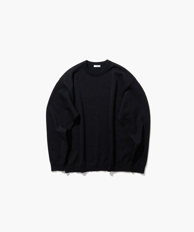 ATON WOOL WASHI | クルーネックセーター - UNISEX BLACK