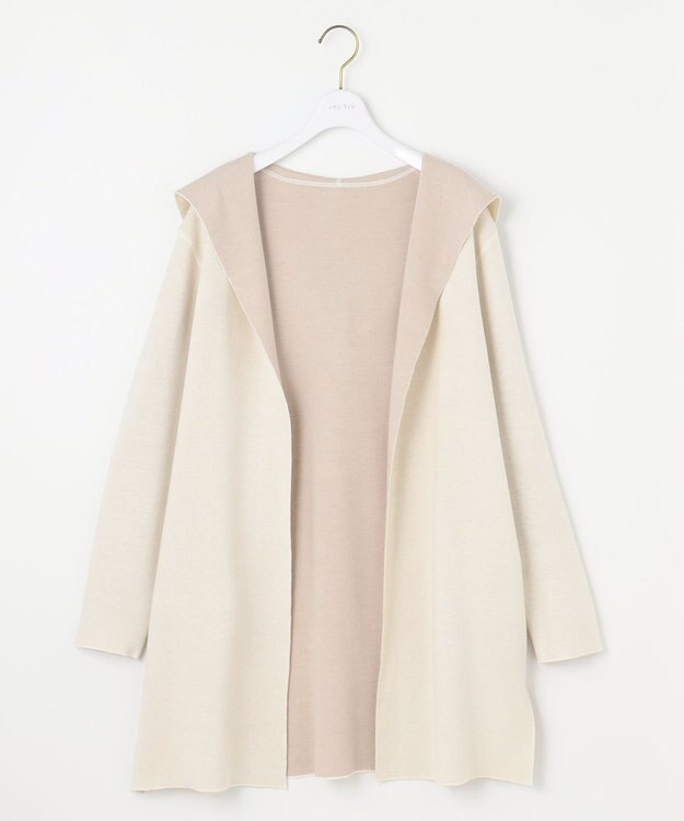 ANY SIS 【2WAY】リバーシブルフーディ アウター アイボリー×ベージュ