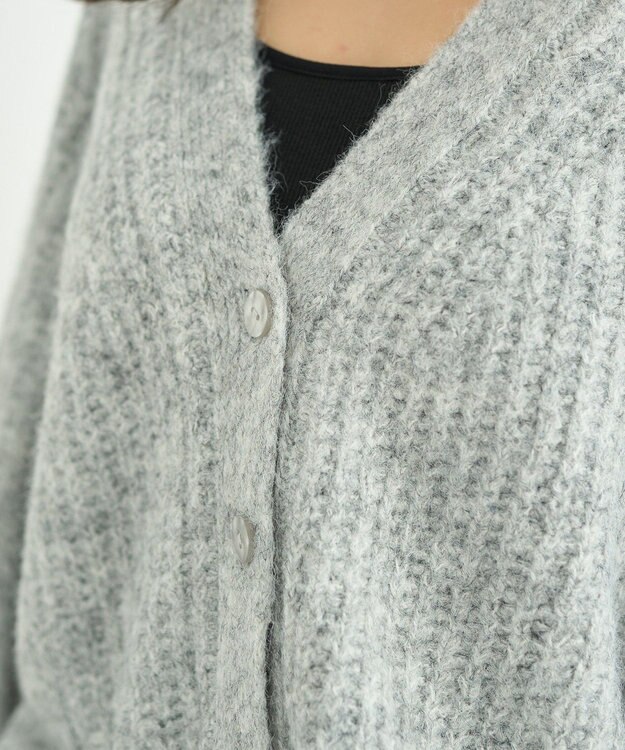 earth music&ecology ふわふわＭＩＸヤーンカーディガン Light Gray