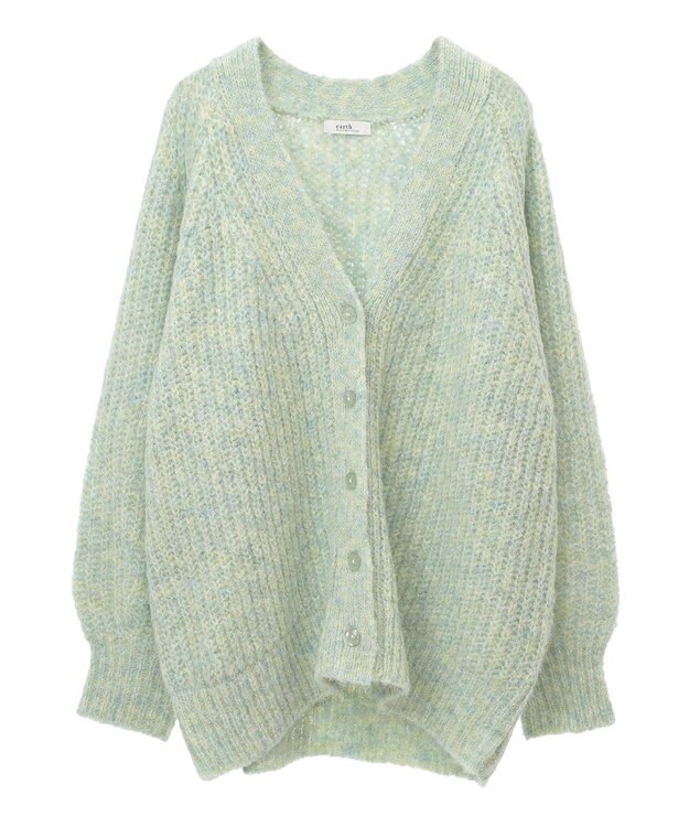 earth music&ecology ふわふわＭＩＸヤーンカーディガン Mint