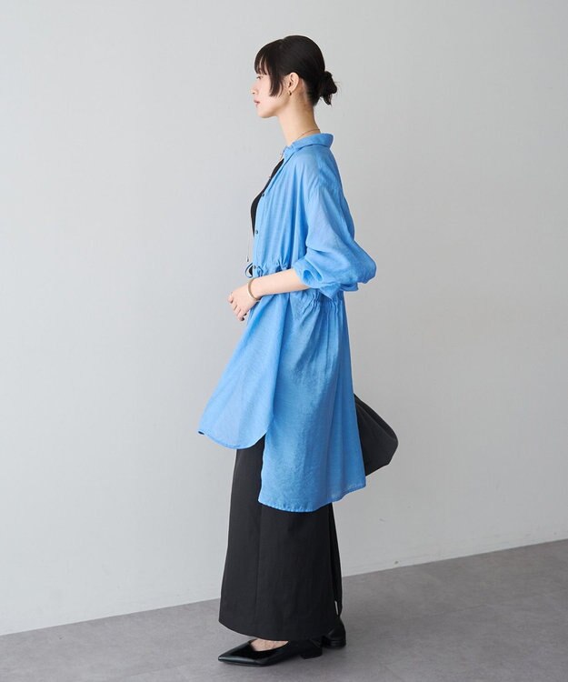 YECCA VECCA シアー2way袖バルーンチュニック Blue