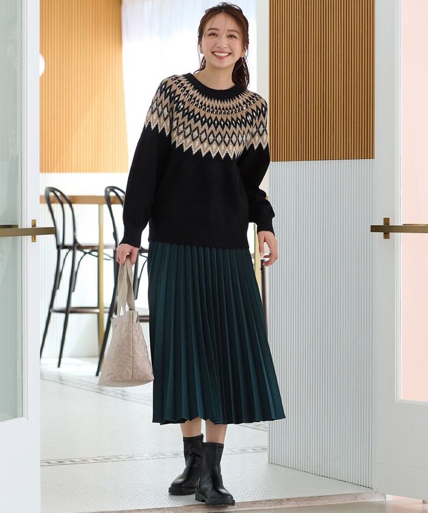 ANY 【洗濯機可能】フェザー求心ニット ブラック