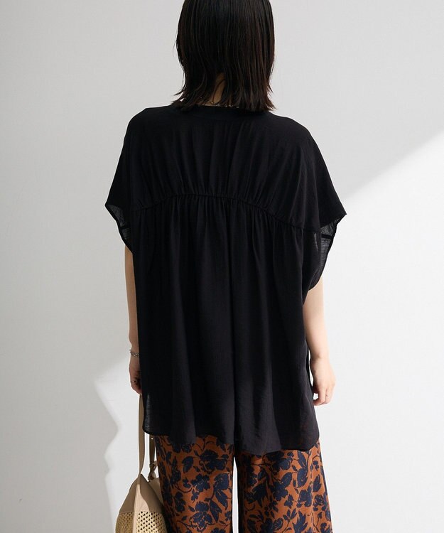 Green Parks フレンチスリーブリブドッキングシャツ Black