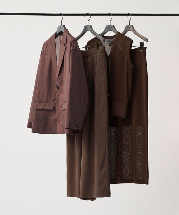 uncrave 【新色追加！】フィブリルシャンブレー ワイドパンツ ブラウン