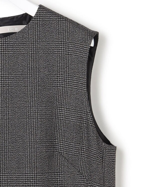 ICB L ウォッシャブルライトウール ワンピース ラメチェック