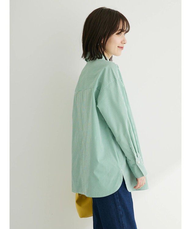 Green Parks ・ＥＬＥＮＣＡＲＥ　ＤＵＥ　パールボタンシャツチュニック Green